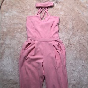 BARBIE PINK STRAPLESS JUMPSUIT